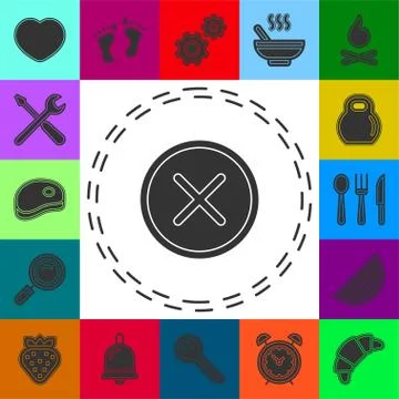 Delete sign, icon. Remove button. Vector Stock Illustration