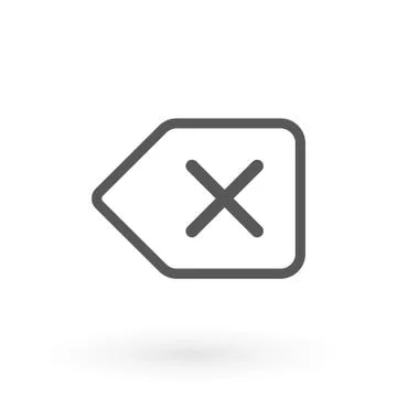 Delete simple icon. Remove sign. Cancel or Close symbol. Quality design eleme Stock Illustration