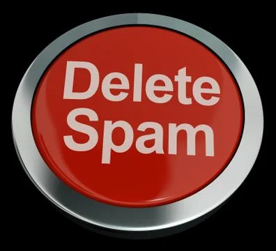 Delete spam button for removing unwanted email 库存插图