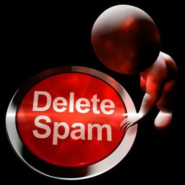 Delete Spam Button Showing Junk Email 3d Rendering Stock Illustration