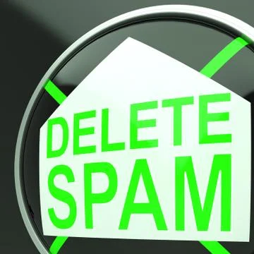 Delete spam shows undesired electronic mail filter Stock Illustration