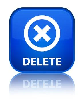Delete special blue square button Stock Illustration
