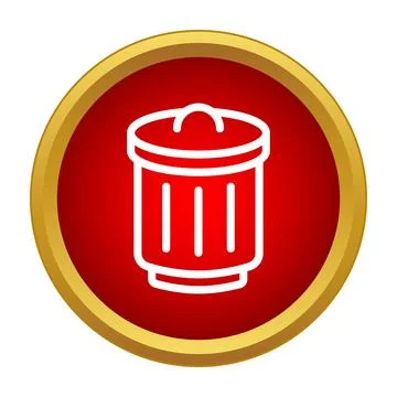 Delete trash bin icon in red circle Illustrazione stock