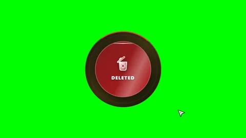 Delete Trash Can Action Button With Green Screen Background. Stock Footage 346683536