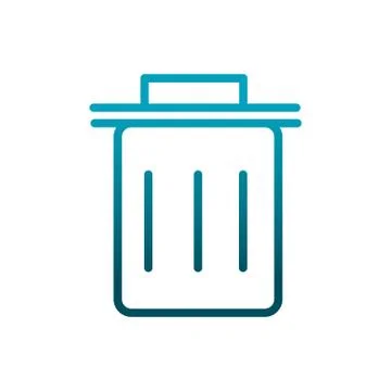Delete trash can mobile icon communications gradient line Stock-Illustration