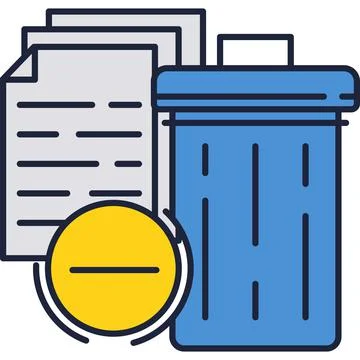 Delete trash file bin on computer icon vector Stock Illustration