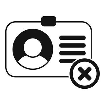 Delete user card icon simple vector. People service Stock Illustration