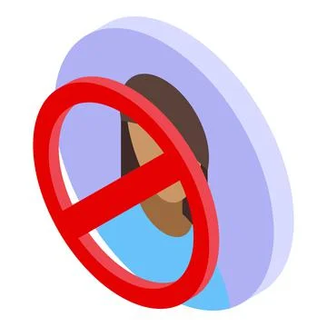 Delete user female icon, isometric style Stock Illustration