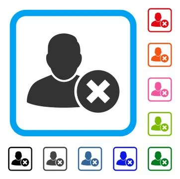 Delete User Framed Icon Stock Illustration