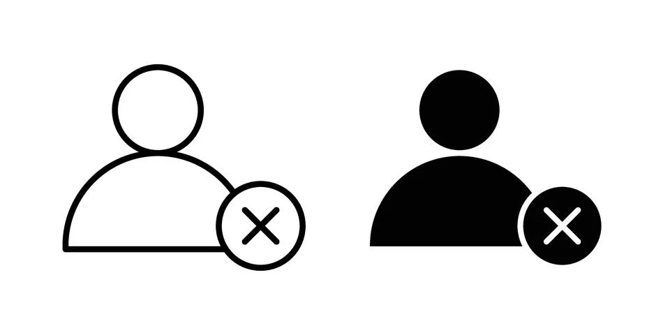 Delete user icon Illustration set. Vector Eps10 for apps Stock Illustration