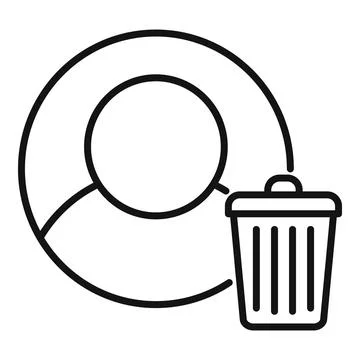 Delete user icon outline vector. File profile Stock Illustration