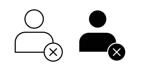 Delete user icon symbol, outline icons Stock Illustration