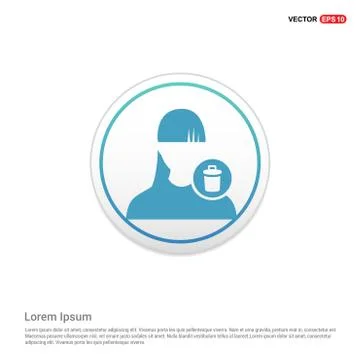 Delete user icon.  - white circle button Stock Illustration