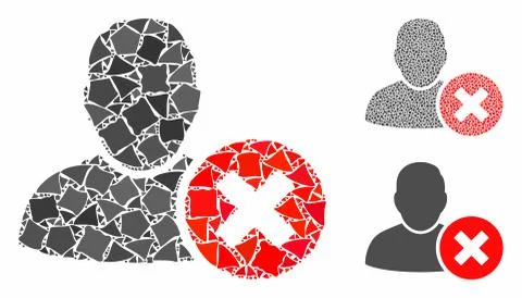 Delete user Mosaic Icon of Humpy Pieces Stockillustratie