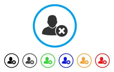 Delete User Rounded Icon Stock Illustration