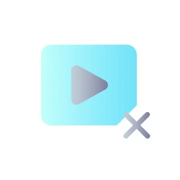 Delete video flat gradient color ui icon Illustrazione stock