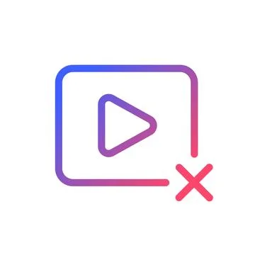 Delete video pixel perfect gradient linear ui icon Stock Illustration