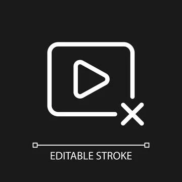 Delete video pixel perfect white linear ui icon for dark theme イラスト素材