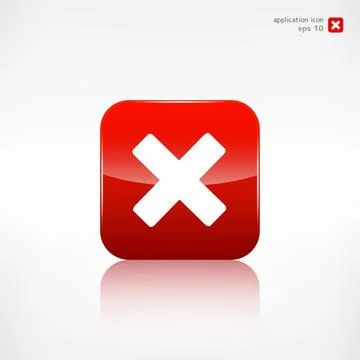 Delete web icon. Close symbol. Application button. Stock Illustration
