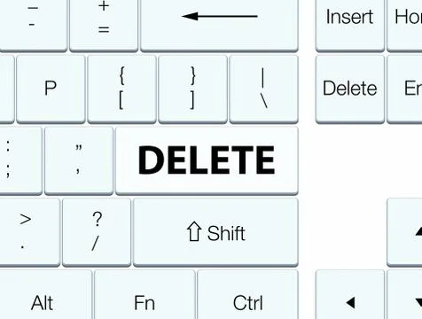 Delete white keyboard button Stock Illustration