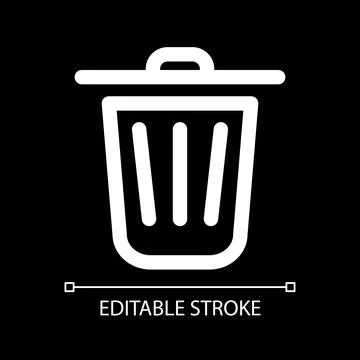 Delete white linear ui icon for dark theme Stock Illustration