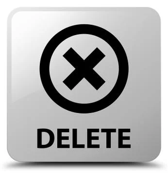 Delete white square button Stock Illustration