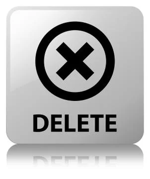 Delete white square button Stock Illustration