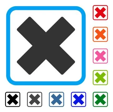 Delete X-Cross Framed Icon Stock Illustration