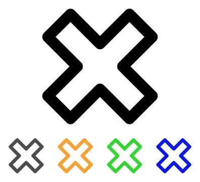 Delete X-Cross Stroke Icon Stock Illustration