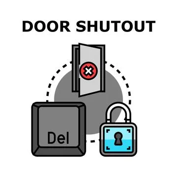 Deleting access, blocking entry, and data security Stock Illustration