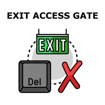 Deleting access gate exit digital concept Stock Illustration