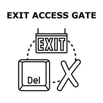 Deleting access gate exit digital concept Stock Illustration