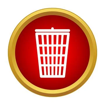 Deleting computer files with trash bin icon Stock Illustration