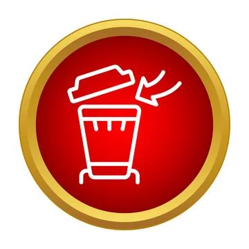 Deleting content from trash bin icon illustrating removal Illustrazione stock