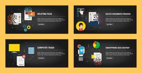 Deleting data files and documents. Stock Illustration