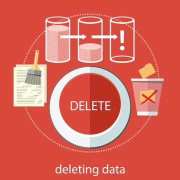 Deleting data Stock Illustration