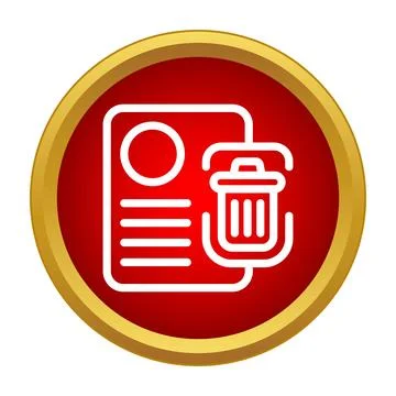 Deleting document file data from a red button 스톡 일러스트