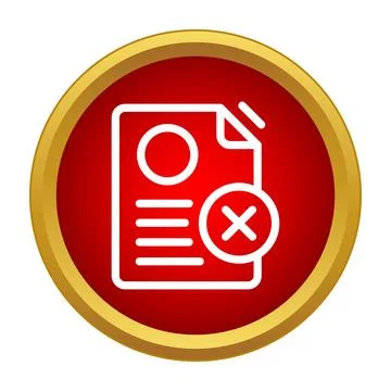 Deleting document file data red circle icon 스톡 일러스트