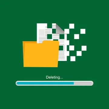 Deleting document or file. Deleting process. Stock Illustration