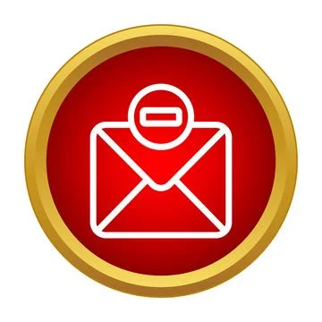 Deleting email message icon and removing mail symbol Stock Illustration