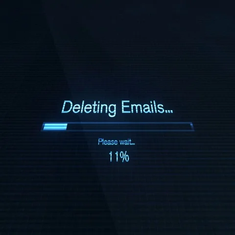 Deleting Emails on Computer Screen Futuristic Modern Interface with Bl 動画素材 69287611