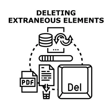 Deleting extraneous elements computer process concept イラスト素材