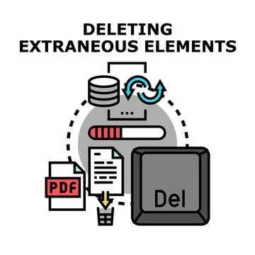 Deleting extraneous elements computer process concept イラスト素材