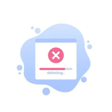 Deleting files and erasing data vector icon Stock Illustration