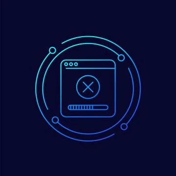 Deleting files and erasing data line icon Stock Illustration