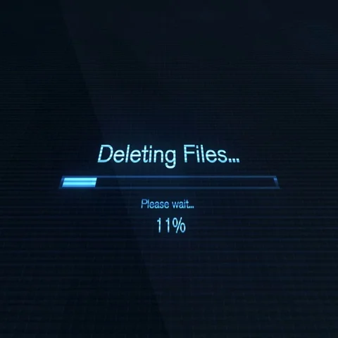 Deleting Files on Computer Screen Futuristic Modern Interface with Blu Vídeo Stock 69287836