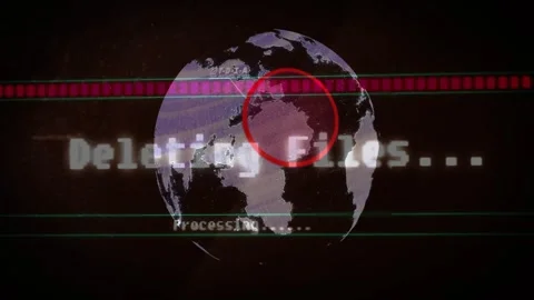 Deleting message fading in starting globe rotating, plane moving to pulsing Stock Footage 329122270