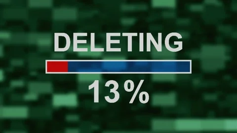 Deleting progress bar countdown computer screen animation Stock Footage 119833845