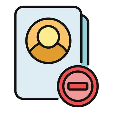 Deleting user account profile document or contact card Illustration