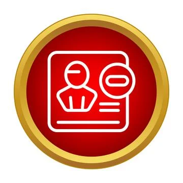 Deleting user profile account concept icon red circle Stock Illustration